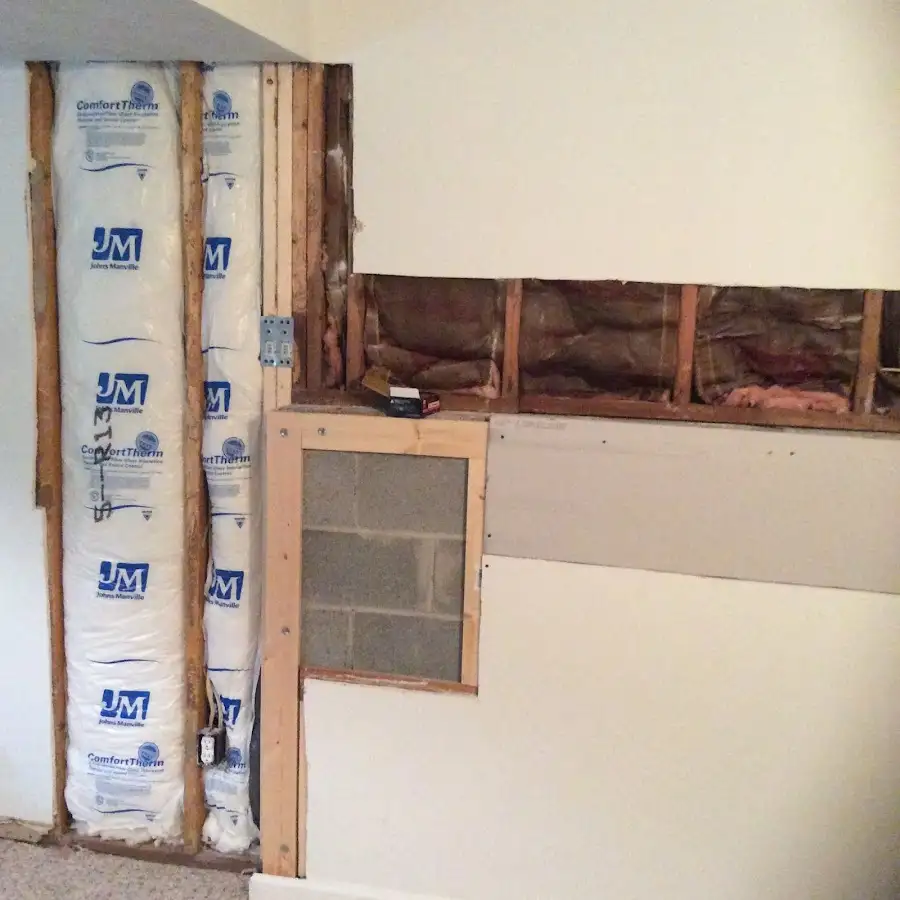 Wall insulation replacement during Contents Cleaning & Restoration in Fairport